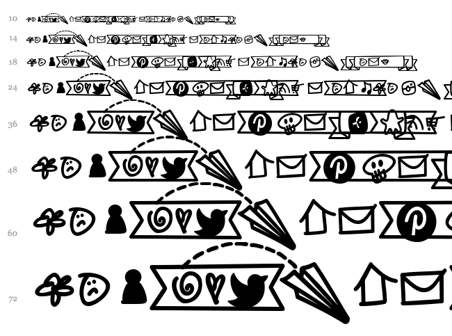 Notepaper Airplanes Extras font waterfall